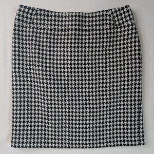 Spanner Black and White Houndstooth Wool Blend Mini Pencil Skirt Size 4